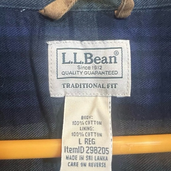 L.L. Bean Men’s Flannel-Lined Canvas Utility Jacket – Size Large - Picture 6 of 6